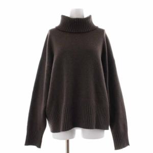 21AW タートルネックニット セーター 長袖 ウール カシミヤ混 茶 ブラウン 1513-106-4496