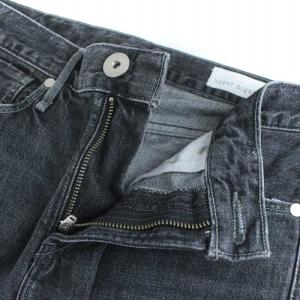 upper hights THE LIPSTICK ミッドライズスリムストレートデニムパンツ ジーンズ ダメージ加工 W22 黒 ブラック 82524502CAL