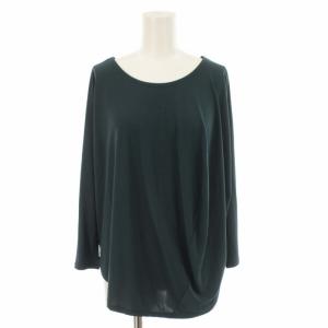 カットソー ドレープ 変形 プルオーバー 七分袖 2 M 緑 グリーン IM43JK010