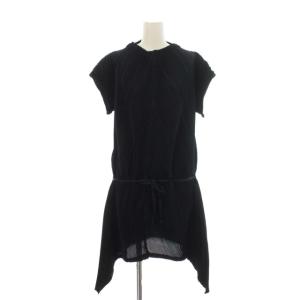 プリーツワンピース 変形 ベルト付き 2 ダークネイビー