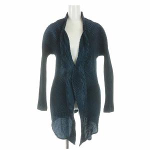 14AW 森の鼓動 3Dスチームプリーツ カーディガン 変形 2 ブルー