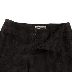 ISSEY MIYAKE パンツ スキニー スリム 総柄 IM23FF515 ストレッチ 2 M 黒 ブラック
