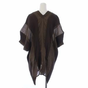 ISSEY MIYAKE IM03FJ779 プリーツ変形ブラウス 2 茶 