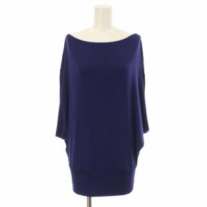 カットソー ドレープ 変形 プルオーバー フレンチスリーブ 2 M 紫 パープル IM21JK519