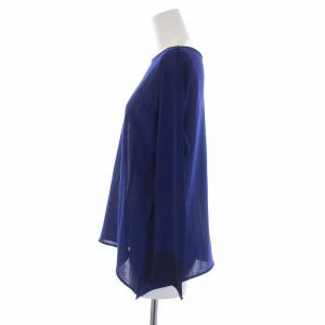 ISSEY MIYAKE ニット カットソー 長袖 ボートネック ストレッチ 薄手 2 M 青 ブルー IM52KN504