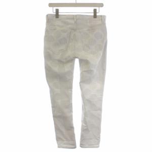 ISSEY MIYAKE テーパードパンツ ジップフライ ドット ストライプ 3 L 白 ホワイト IM41FF011