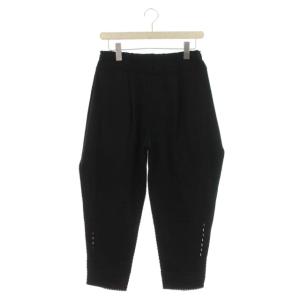 パンツ テーパード サルエル 変形 ほつれ加工 IM51KF325 ニット 2 M 黒 ブラック