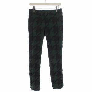 11AW テーパードパンツ ジップフライ 総柄 ストレッチ しわ加工 ナイロン 2 M 緑 グリーン 黒 ブラック IM13FF564