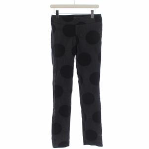 テーパードパンツ ジップフライ ドット柄 シワ加工 2 グレー ブラック