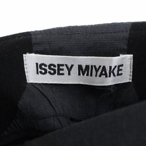 ISSEY MIYAKE テーパードパンツ ジップフライ ドット柄 シワ加工 2 グレー ブラック