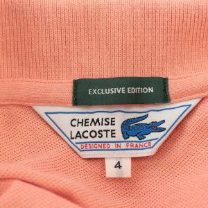 LACOSTE 20SS SHIPS別注 70's ドロップテイル ポロシャツ 半袖 鹿の子 L相当 4 ピンク