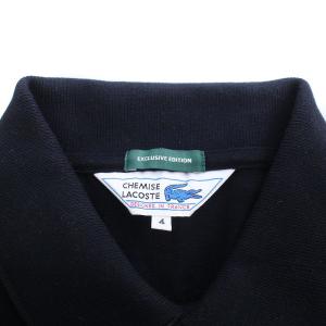LACOSTE 20SS SHIPS別注 70's ドロップテイル ポロシャツ カットソー 半袖 刺繍 4 XL 黒 ブラック