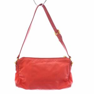 PRADA BN1834 ハンドバッグ アクセサリーポーチ ナイロン 三角プレート オレンジ ピンク