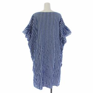 HOUSE OF LOTUS ワンピース ボートネック ストライプ M 青 白