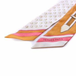 HERMES GRAND TRALALA グラントゥララ ツイリー スカーフ オレンジ ホワイト