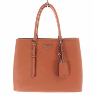 SAFFIANO CUIR トートバッグ レザー チャーム付き オレンジ