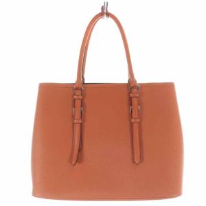 PRADA SAFFIANO CUIR トートバッグ レザー チャーム付き オレンジ