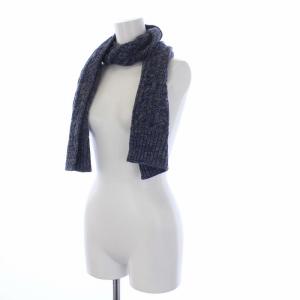 PRADA ニットマフラー ケーブル編み 紺 ネイビー