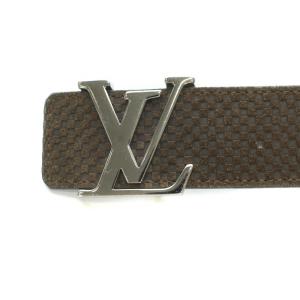 LOUIS VUITTON サンチュール LVイニシャルベルト ハトメ レザー 85/34 茶 M6876