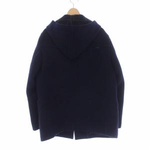 Papas ダッフルコート ショート丈 カシミヤ混 46 紺