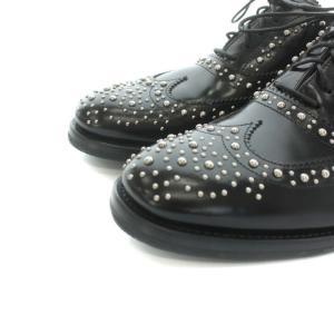 Church's バーウッドメット オックスフォードシューズ ウイングチップ レザー スタッズ 38 黒