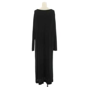 JURGEN LEHL ワンピース フレア ロング マキシ丈 ニットワンピ 長袖 M 黒 ブラック