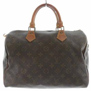 LOUIS VUITTON モノグラム スピーディ30 ハンドバッグ 南京錠 ブラウン M41526