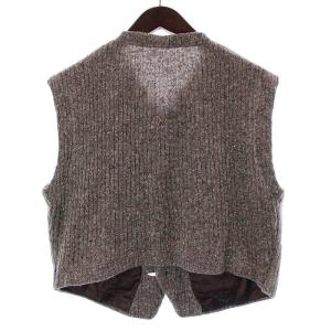 DOLCE&GABBANA ベスト ニット Vネック 前開き ウール シルク混 48 XL 茶 ブラウン