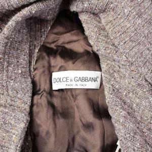 DOLCE&GABBANA ベスト ニット Vネック 前開き ウール シルク混 48 XL 茶 ブラウン