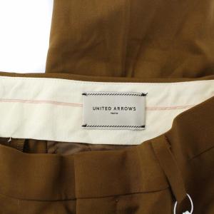 UNITED ARROWS 20AW ツイルテーパードパンツ ノータックスラックス 40 L 茶 ブラウン