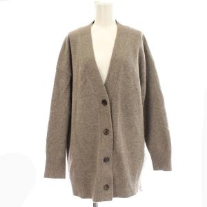 21AW カーディガン アクアオーバーVネック ウール カシミヤ混 F グレー