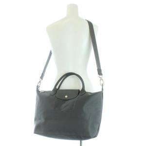 Longchamp ル プリアージュ トートバッグ ハンドバッグ ショルダーバッグ 2way ナイロン グレー