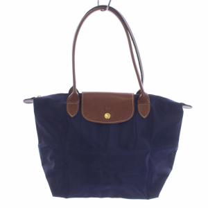 トートバッグ ハンドバッグ プリアージュ 折りたたみ ナイロン レザー 紺 ネイビー