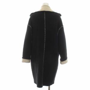 DIESEL ニットコート アウター ミドル ジップアップ ウール混 XXS 黒 ブラック アイボリー