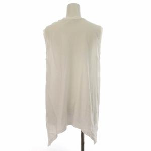 ENFOLD 20SS ハイツイスト天竺アシンメトリータンクトップ カットソー Tシャツ プルオーバー ノースリーブ 38 M 白 ホワイト