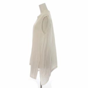 ENFOLD 20SS ハイツイスト天竺アシンメトリータンクトップ カットソー Tシャツ プルオーバー ノースリーブ 38 M 白 ホワイト