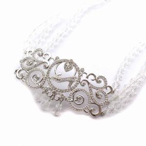 SWAROVSKI ディズニー Disney ネックレス ビジュー チョーカー 靴モチーフ ビーズ シルバー