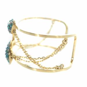 SWAROVSKI バングル クリスタル チェーン ゴールド色