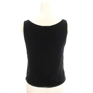 CHANEL タンクトップ シルク100% ノースリーブ カットソー ブラック