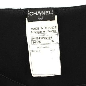 CHANEL タンクトップ シルク100% ノースリーブ カットソー ブラック