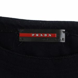 PRADA SPORT Tシャツ カットソー 半袖 クルーネック 肩ジッパー M 紺 ネイビー