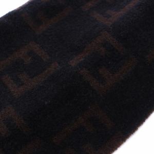 FENDI マフラー ストール ズッカ柄 ウール 茶 ブラウン 黒 ブラック