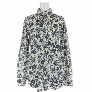 KNIT OXFORD ボタンダウンシャツ カジュアルシャツ ハイビスカス 長袖 SP 紺 ネイビー 白 ホワイト