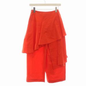 ENFOLD 19SS レイヤード パンツ ワイド コットン 36 S 赤 レッド