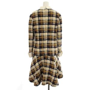GRACE CONTINENTAL 21AW ワンピース チェック ツイード シャツワンピース 長袖 38 ブラウン