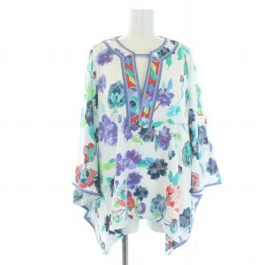 FASHION カットソー ポンチョ ドルマンスリーブ 花柄 F マルチカラー