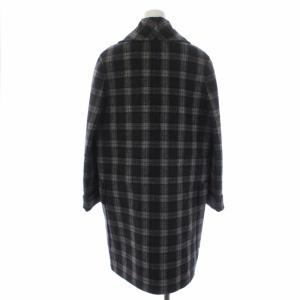 CELINE チェスターコート チェック ウール カシミヤ 36 グレー