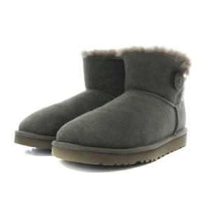 UGG australia ミニベイリーボタン ムートンブーツ ショートブーツ 24.0cm グレー