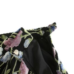 GRACE CONTINENTAL 19AW フラワーオパールプリントスカート ロング マキシ フレア 花柄 36 ブラック ピンク