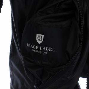 BLACK LABEL CRESTBRIDGE リバーシブル ダウンジャケット ジップアップ フード 迷彩 カモフラ ロゴ刺繍 L 黒 ブラック グレー 51F13-212-09